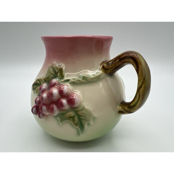 Hull Pottery Tokay Tuscany Pink & Green Grape Pattern Creamer Pitcher 3.5” USA - Picture 4 of 11